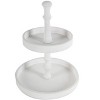 D11.8x15.4in Two-Tiered Round Wooden Tray, White - 2 of 4