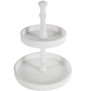 Dexmalle Two-Tiered Round Wooden Tray - 1 of 4