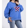 Women's Star Spangled Asymmetrical Long Sleeve Sweatshirt - FANTASTIC FAWN - 2 of 4