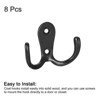 Unique Bargains Wall Zinc Alloy Double Prong Retro Hooks for Hanging - 3 of 4