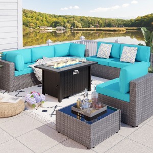 Celebalcony 8-Piece Outdoor Patio Sectional Seating Group with Cushions - 1 of 4