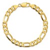 Black Bow Jewelry Men's 10k Yellow Gold 7.5mm Solid Concave Figaro Chain Bracelet, 9 In. - 3 of 4