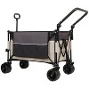 CAVINAS Multi-Functional Push-Pull Folding Wagon Cart, 360° All-Terrain Shopping Cart with Ergonomic Adjustable Handles, Wagon for Camping - 3 of 4