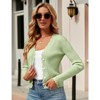Coolmee Women's Cropped Cardigan Knit ShrugsTops V Neck Button Down Sweaters - 3 of 4