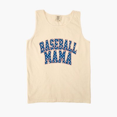 Simply Sage Market Women's Baseball Mama Varsity Stars Garment Dyed Heavy Weight Tank