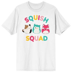 Squishmallows Squish Squad Crew Neck Short Sleeve Men's White T-shirt - 1 of 3