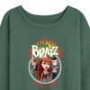 Women's - Bratz - Pretty in Punk Lightweight French Terry Wide Neck Long Sleeve Shirt - 2 of 4