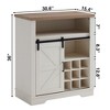 TIRAMISUBEST 3-in-1 Storage Cabinet with Sliding Barn Door, Wine Rack & Shelves - White Buffet Console for Dining & Living Room - 2 of 4