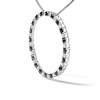 Haus of Brilliance Silver 1.0 Ctw Alternating Black and White Diamond Open Circle Pendant Necklace - 3 of 4