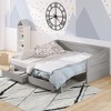 Whisen Modern Design Twin Size Wooden Daybed Extendable Bed with Trundle and Two Storage Drawers - 2 of 4