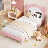coucheta Upholstered Twin Bed Frame for Kids, with Adjustable Chic Scallop Headboard, Velvet Platform Bed, No Box Spring Needed, Easy Assembly - 3 of 4