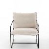 2-Piece Metal Frame Accent Chair with Arm Pocket, Skin-friendly Braid Indoor Furniture for Living Room and Bedroom - The Pop Home - 2 of 4