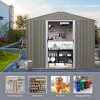 6ftx8ft Outdoor Storage Shed With Floor Base, Metal Garden Shed Storage House With Lockable Sliding Door - 3 of 4