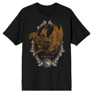 House of the Dragon TV Series House Targaryen on Black Short Sleeve Adult T-Shirt - 1 of 3