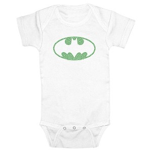 Infant's Batman St. Patrick's Day Clover Fill Bat Logo Bodysuit - 1 of 3