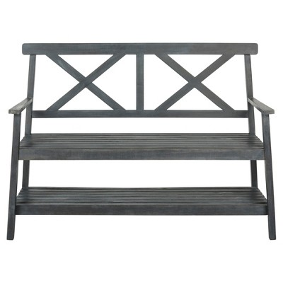 black outdoor bench target