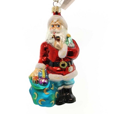 Christopher Radko 5.5 Inch No Time Like The Present Ornament Christmas Santa Club Starlight Membership Tree Ornaments