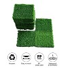 Artificial Grass Turf Tiles Interlocking Set of 35pcs, Fake Grass Tiles Self-draining for Pet Indoor/Outdoor Flooring Decor, 12x12in Grass Green - 4 of 4
