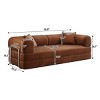 78.8" Brown Modern Convertible Floor Sofa Bed with Backrest Support and 2 Pillows, Upholstered Sleeper Loveseat for Living Room-3irtyhousy - 4 of 4