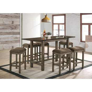 5pc Entera Extendable Counter Height Dining Table Set Dark Walnut/Chestnut/Brown - HOMES: Inside + Out