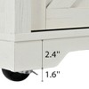 Homy Casa Kitchen Island Cart with Power Outlet, Sliding Barn Doors & Storage Drawers, White - 4 of 4
