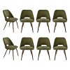 Modern Upholstered Dining Chairs Set, Mid-Century Fabric Chairs with Walnut Legs, Comfortable Padded Seat for Kitchen & Dining Room-Maison Boucle - 2 of 4