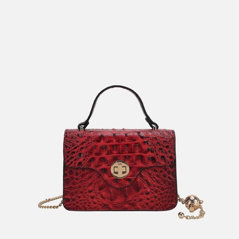 MKF Collection Mini Structured Crossbody Bag with Top Handle, Mae | MKF Collection by Mia K - Red
