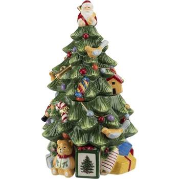 Spode 250th Anniversary Christmas Tree Figural Tree Cookie Jar,14 Inch