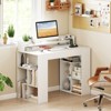 Tangkula 43" Computer Desk w/ Built-in Charge Station Home Office Desk w/ Monitor Shelf Cable Hole - 2 of 4