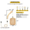 Plug in Wall Sconces Set of Two Hand Woven Lamp with Cord Rattan Lights Farmhouse Sconce Mounted Light Boho Lighting for Bedroom - 4 of 4
