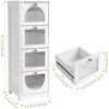 WhizMax Bathroom Floor Cabinet Freestanding Organizer and Storage Cabinet with 4 Drawers, White - 4 of 4
