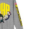 My Hero Academia Logo and Characters Adult Heather Gray Long Sleeve Crew Neck Tee - 3 of 4