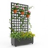 coucheta Metal Planter Box, with Diamond Lattice Trellis Planter Box, for Climbing Plants and Vines, Galvanized Raised Garden Bed on Wheels - 4 of 4