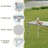 SEVOBAL Folding Table 4 Foot Portable Heavy Duty Plastic Fold-in-Half Utility Table Small Indoor Outdoor Adjustable Height, Silver, 66"*45.5"*12" - 4 of 4