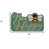 HomeRoots 18" X 30" Beige and Green Coir Bees Outdoor Door Mat - 3 of 4