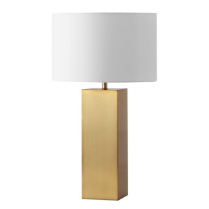 Hank Metal Square Table Lamp - CTL1088 - Gold/White - Safavieh Couture - 1 of 4