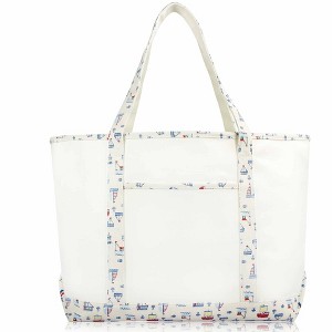 Dalix Sail Boat Tote Shoulder Bag Heavy Cotton Canvas - 1 of 4