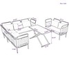 Modern 4-Piece Outdoor Chat Set - Iron Frame with Acacia Wood Coffee Table - 4 of 4