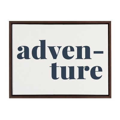 Kate and Laurel Sylvie Adventure Framed Canvas by Apricot and Birch, 18x24, Walnut Brown