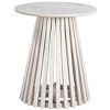 Mazara Side Table, White & Whitewashed 20.1"H – Natural Marble Top With Bleached Mango Wood Frame By Zuo Modern - 2 of 4