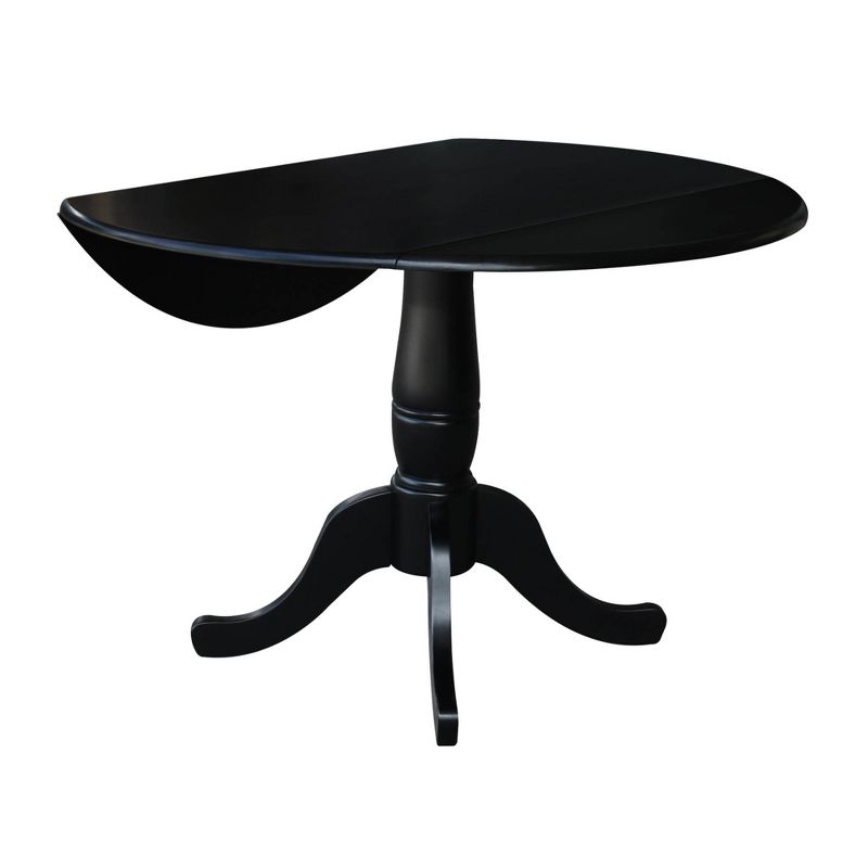 Davidson Round Dual Drop Leaf Pedestal Table Black - International Concepts, 5 of 12