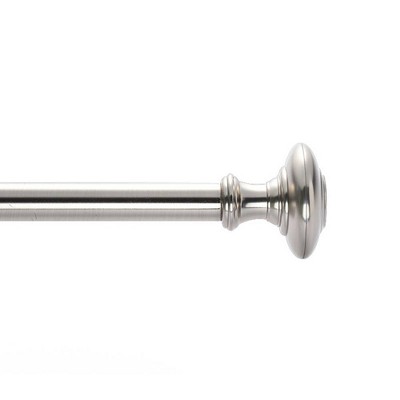 Drapery Single Rod Set Finials Traditional Brushed Nickel - Lumi Home Furnishings