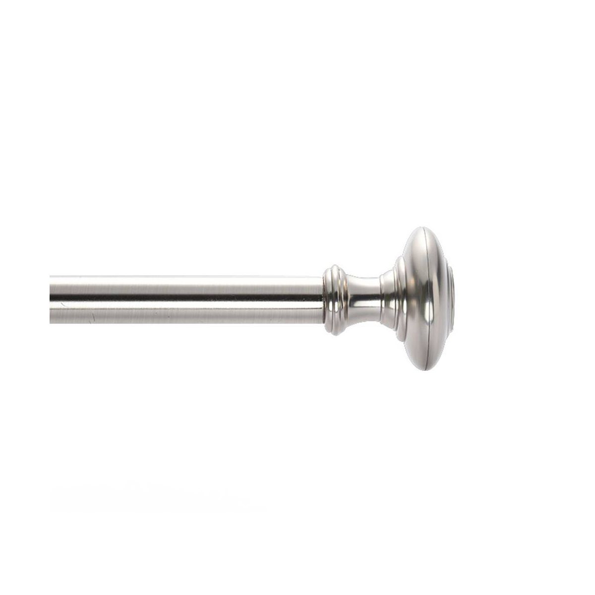 Drapery Single Rod Set Finials Traditional Brushed Nickel - Lumi Home Furnishings