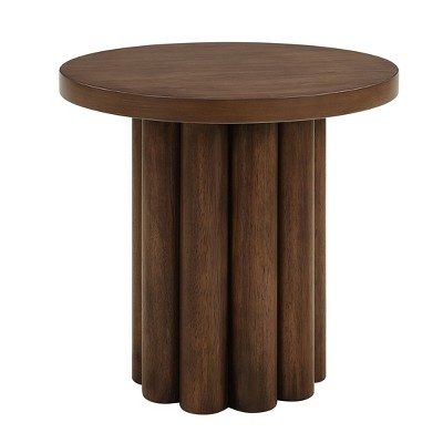 Vynxaria Modern End Table ¨C Warm Brown Wooden Finish, Thickened Tabletop, Durable Hardwood/Composite Wood/MDF/Birch Veneer