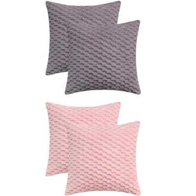 REGALWOVEN 4 Pcs Soft Fuzzy Plush Decorative Throw Pillow Covers for Sofa Couch Bed Living Room