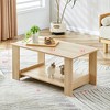 Damerin Modern 2-Tier MDF Rectangular Accent Coffee Tables-log - 3 of 4