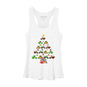 Women's Design By Humans Christmas Tractor Tree Gift Farmer Shirts Funny Tractor Xmas By VitMon Racerback Tank Top - 1 of 3