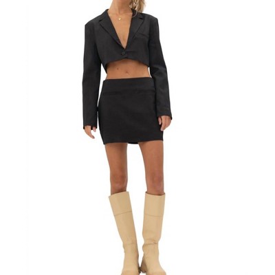 Women's It's Just Business Cropped Blazer - Pretty Garbage