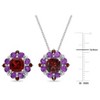 EVERLY JEWELRY | Sterling Silver 13 1/4 CT TGW Garnet and Africian Amethyst Cluster Pendant with Chain and Earrings Set - 2 of 4