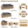 AMERLIFE Patio Sofa Set with Convertible Coffee Table - 8.3" Wide Armrests, UV-Resistant PE Rattan - 2 of 4